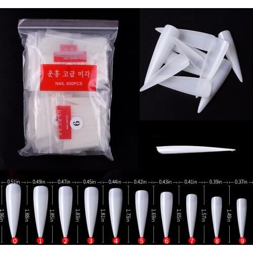500pcs Poly UV Gel Fake Nail Full Cover Nail Forms Acrylic False Nails Quick Building Mold Tips Dual Forms Nail Finger Extension