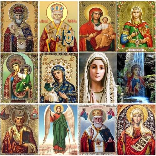 5D DIY Diamond Painting Full Square Religious Icons Set Embroidery Diamond Mosaic Religion Art Picture of Rhinestones Home Decor