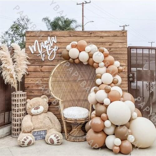 90Pc Coffee Dust Pink Balloons Arch Garland Kit Apricot DIY Latex Ballon Chain Wedding Birthday Party Backdrop Baby Shower Decor