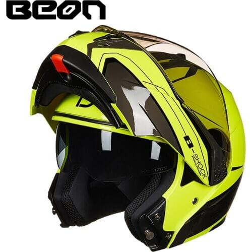 BEON Motocross Helmet Filp Up Motorcycle Helmet Double Visor Casco Moto Motorbike Capacete Full Face Racing Helmet for 4 Season