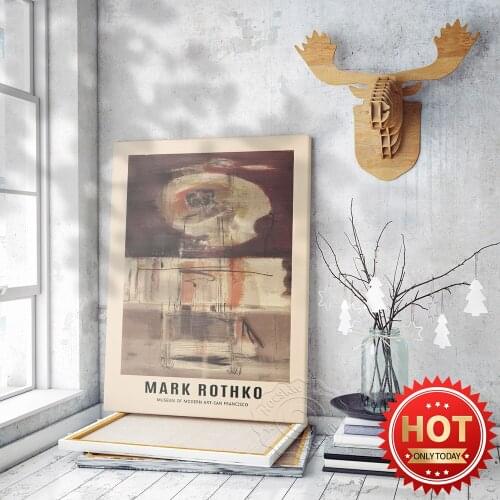 Mark Rothko Exhibition Museum Poster, Rothko Abstract Art Wall Picture, Mark Retro Art Home Decor, Wall Art Canvas Painting