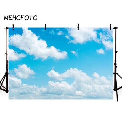 MEHOFOTO Blue Sky and White Clouds Photography Backdrops Birthday Party Decorations Background for Photo Studio Photo Shoot Prop