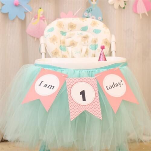 Happy Birthday Decoration I am 1 Today Banner Garland Baby Shower Bunting First Birthday Party Decoration