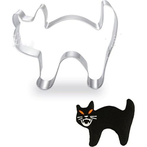 Halloween Black Cat Metal Cookie Cutter Baking Molds Fondant Cake Decorating Pastry Kitchen Tools Patisserie