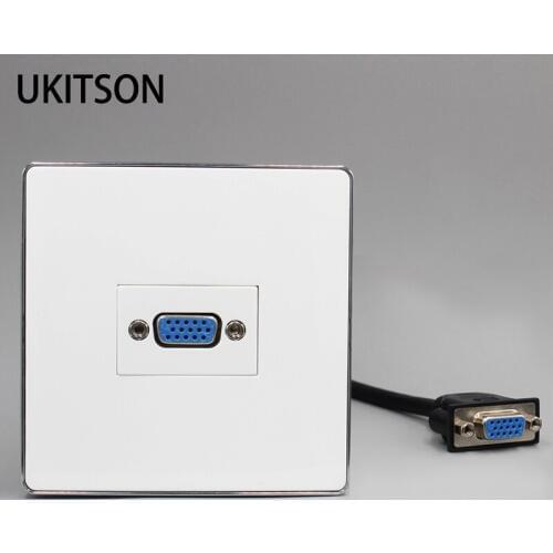Computer PC VGA Wall Panel With 20cm Line Directly Plug For Laptop Extender
