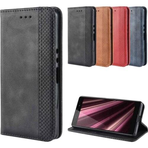 Leather phone case for Sony Xperia XZ4 Compact / Xperia ACE / L3 L4312 Cover Flip card wallet with stand Retro Coque