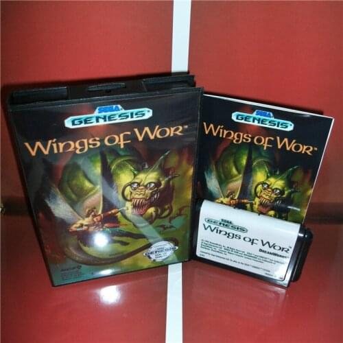 Wings of Wor US Cover with box and manual For Sega Megadrive Genesis Video Game Console 16 bit MD card
