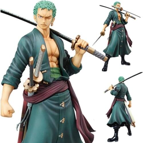 Anime One Piece 18 Cm Cartoon Character Rono Zorro Three Knife Sa Pvc Action Doll Set Model Toys Anime Figure