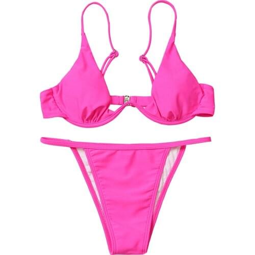 Swimwear Women Bikini Sexy Bikini Push Up Solid Bathing Suit Women Beachwear Swiming Suit Womens Bikinis