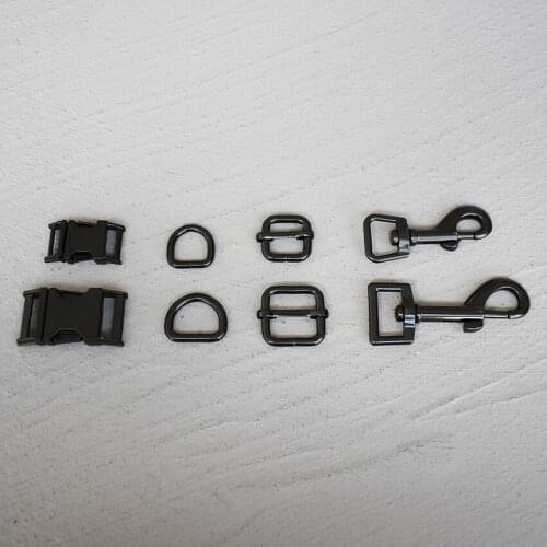 50 Sets 15/20/25mm Metal D Ring Adjuter Strap Buckle Slider Adjustment Buckle For Pet Dog Collar Necklace Handmade Black
