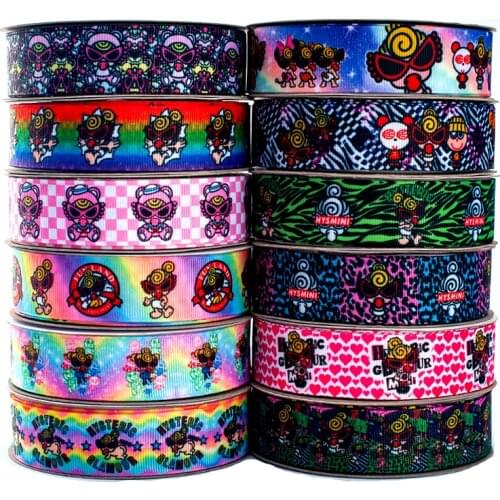 Cute Cartoon Ribbon 5 Yards Grosgrain/Satin 25mm/38mm/50mm/75mm for DIY Hair Bows Handmade Materials 200508 200509 2005079
