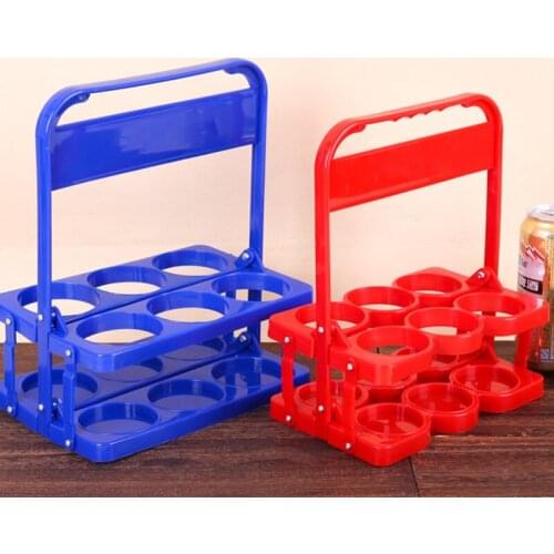 Reusable 6 Pack Beer Bottle Carrier Drink Caddy Holder Durable Foldable Bar Liqueur Wine Beer Rack Basket Cup Organizer