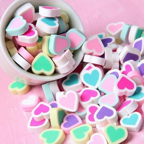 30Pcs Love-hearted Beads for jewelry making set Decorative Polymer Clay Beads DIY Bracelet necklace Jewelry Making Accessories