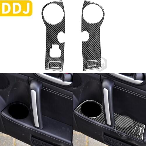 For Mazda MX-5 Miata 2009-2015 Carbon Fiber Door Control Panel Armrest Cover Sticker MX5 NC Roadster Interior Car Accessories