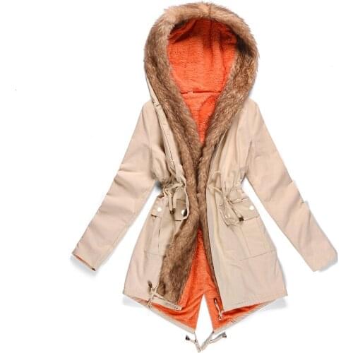 2020 New Cotton Thicken Warm Winter Jacket Coat Women Casual Parka Winter Clothes Fur Lining Fur Collar Hooded Parka Mujer Coats
