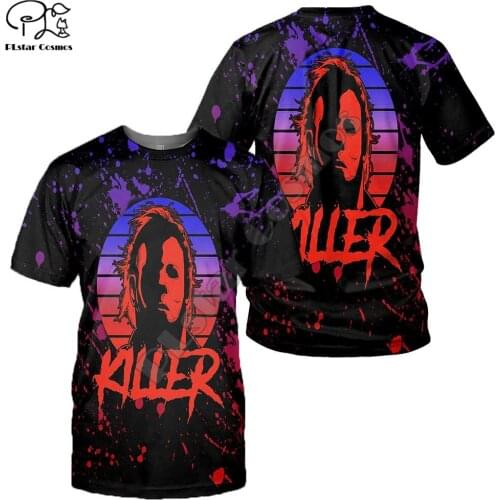NewFashion Halloween Movie Michael Myers Horror Terror 3DPrint Men/Women Summer Streetwear Casual Funny Short Sleeve T-Shirts A2