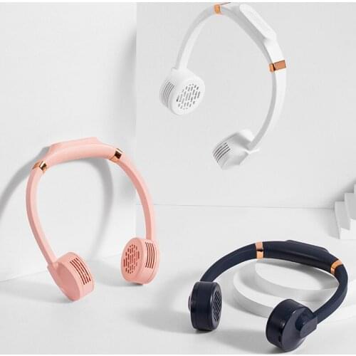 2000MAh Portable Neck Fan Hands Free Personal Fan USB Rechargeable 3 Speeds Bladeless Neck Fan