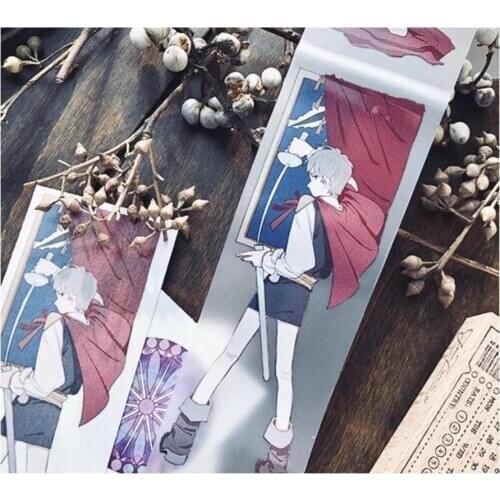 Cute Boy Bullet Journal Clear PET Tape for Card Making DIY Scrapbooking Label Stickers