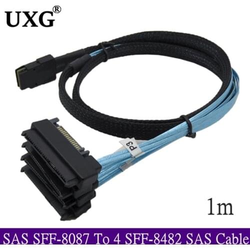 MINI SAS 4i SFF-8087 36P To 4 SATA 7Pin HDD Hard Disk internal cable 3FT 100CM 1m