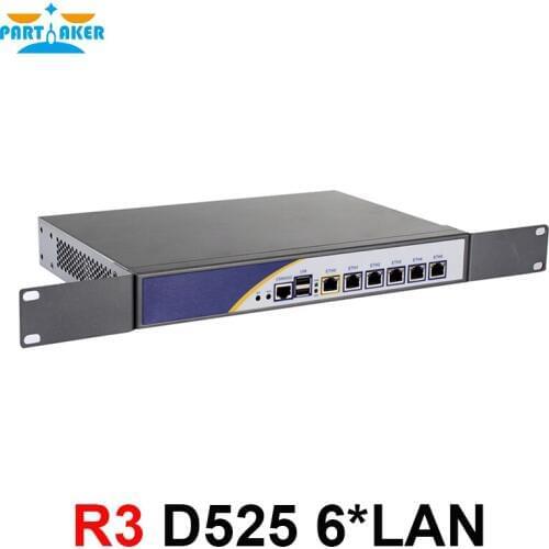 Partaker R3 Intel D525 Dual Core 4 Threads Hardware Firewall Appliance with 6 82583v 2G RAM 32G SSD pfsense firewall