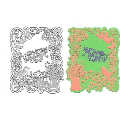 Scrapbooking Cutting Dies Happy Mothers Day Metal Dies For Card Making New Metal Molds And Punching Hollow Cutter Diy Craft