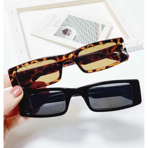 Vintage Sunglasses Men Women Ladies Trendy Shades Brand Small Narrow Frame Rectangle Sun Glasses Outdoor UV400 Eyewear