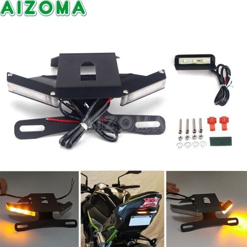 LED Taillight Integrated Turn Signals License Plate Light Bracket For Kawasaki Z900 Z 900 2017-2021 Rear Fender Eliminator Kit