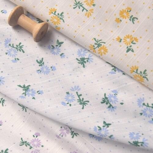 Cotton Slub Fabric Printed Flower Cotton Fabric For DIY Sewing Dress Skirt Dress Material