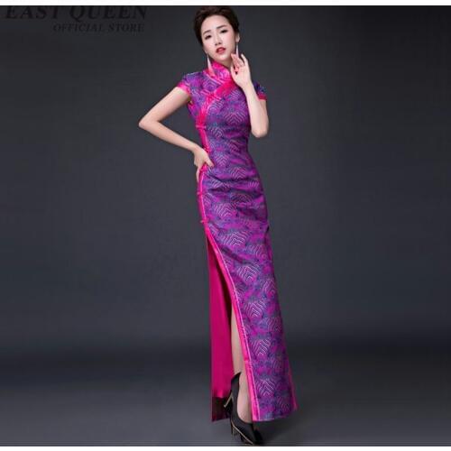 Traditional women long qipao cheongsam grace elegant slim high quality full sleeve tunic chinese oriental dress qipao AA3198 F