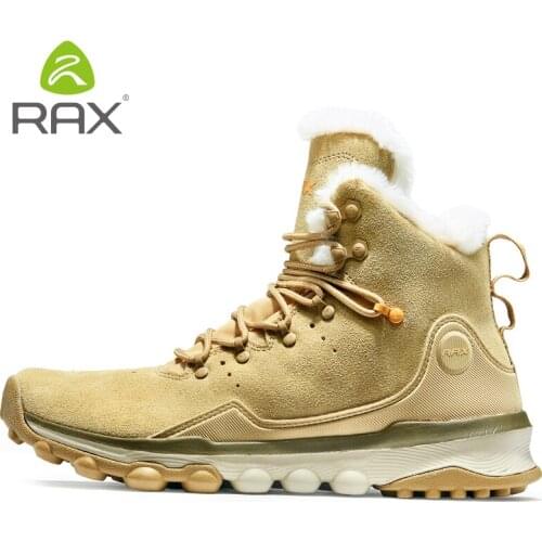 Rax Winter Hiking Boots Fleece Warm Snow Boots Men Women Snow Shoes Outdoor Sports Sneakers Mountain Shoes Trekking Walking Boot