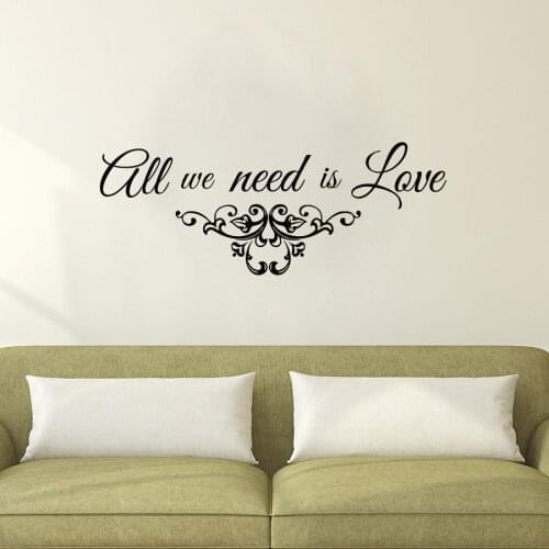 ZOOYOO All We Need Is Love Wall Sticker Living Room Removable Flower Pattern Decal Nursery Bedroom Home Decor Art Murals