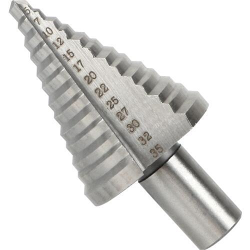 NICEYARD 13 Step Cone Drill Bits Hole Cutter Drill Tool Wood Metal Drilling Power Tools 5-35 mm Fluted Edges HSS Step Drill Bit
