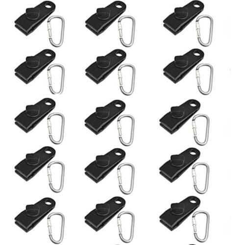 15 Pack Tarp Clips, Heavy Duty Thumb Screw Lock Grip Tent Clip and Multi-Purpose Tent Clip for Holding Up Tarp,Car Cover
