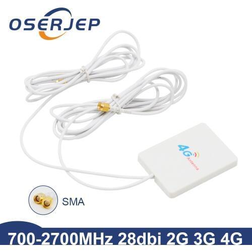 2* SMA 4g Lte Pannel Antenna Connector 3g 4g Router Anetnna + 2M 3M 5M Connector Cable For Huawei 3g 4g Lte Router Modem Aerial