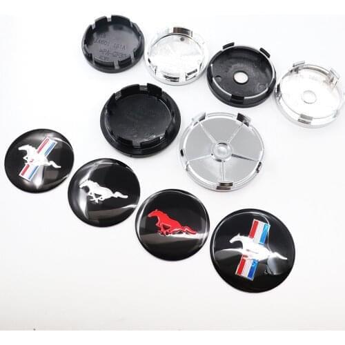 4pcs 56mm 60mm 65mm 68mm Mustang Car Logo Wheel Center Cap Rim Badge Covers Decal Auto Refit Decoration Emblem Sticker Styling