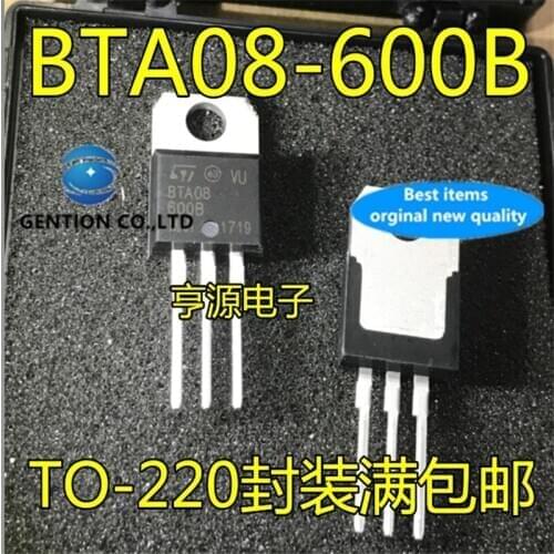 50Pcs BTA08-600B TO-220 8A 600V Bidirectional thyristor TO-220 in stock 100% new and original