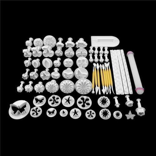 68Pcs/set Fondant Cake Cookie Sugar Craft Decorating Plunger Flowers Modelling Tools Set DIY Cake Cutters Molds Sugarcraft CT046