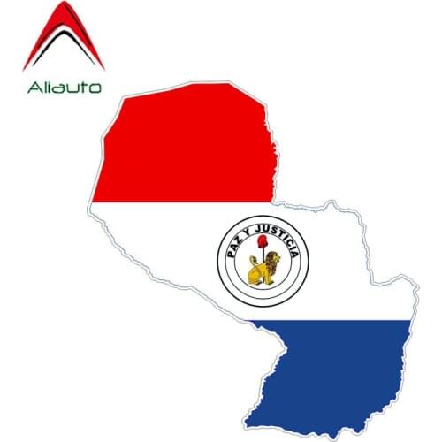Aliauto Personality Creative Car Sticker Paraguay Flag Map Waterproof Sunscreen Anti-UV Reflective Decal Accessories,13cm*7cm