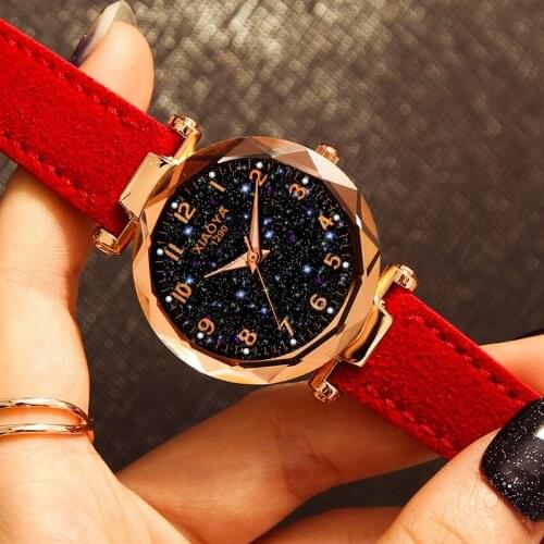 Luxury Starry Sky Watch For Women Clock Magnetic Leather Strap High Quality Quartz Ladies Watches Fashion Luminous montre femme