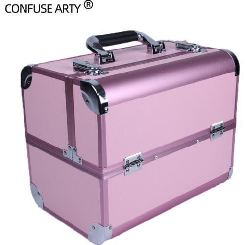 Portable cosmetic bag suitcases makeup beauty professional multi function cosmetology tattoo eyebrow teacher manicure case