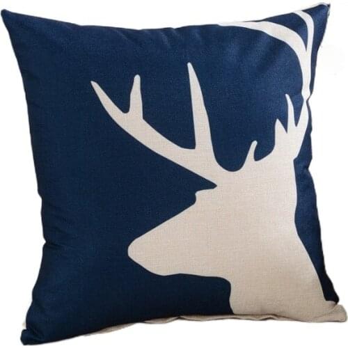 Pillow cover digital printing home decoration flax fashion deer Flamingo simple sofa car cushion cover 45 * 45 pillow case