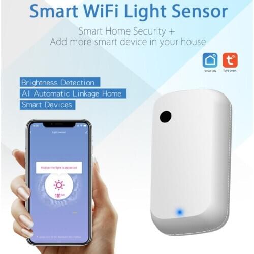 Tuya Smart Home 180 ° WIFI Illuminance Sensor Smart WiFi Brightness Sensor Smart Life Powered By USB Light Sensor