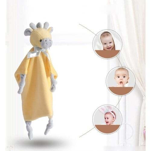 Baby Soother Appease Towel Cute Animal Doll Teether Soother Bib Saliva Towel Infants Comfort Sleeping Cuddling Toys