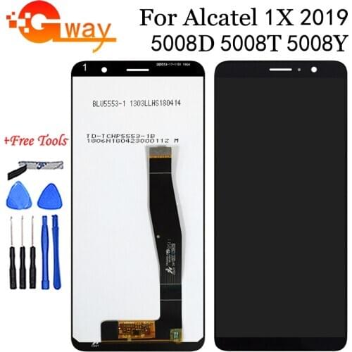 For Alcatel 1X (2019) 5008T 5008D 5008Y LCD Display Touch Screen Digitizer Assembly For Alcatel 1X 2019 OT5008 LCD Spair Part