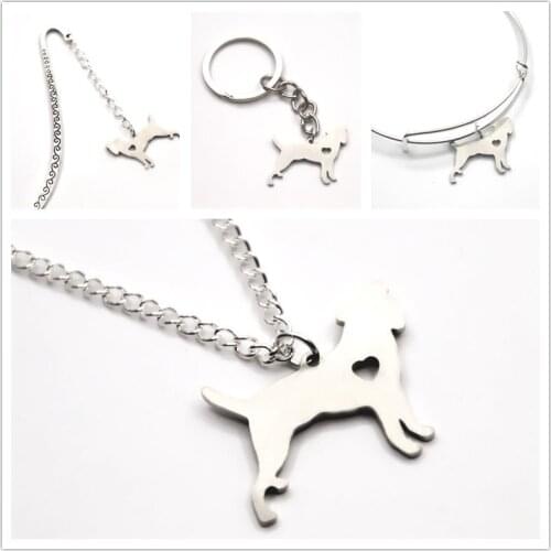 Jack Russell dog necklace charm heart cute dog pet i love dog charm pendant necklace bangle keyring bookmark