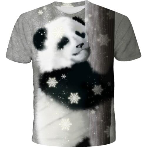 Panda Pattern 3D Printing T-Shirt Men and Women Fashion Short-Sleeved Casual Cartoon T-Shirt Harajuku Fashion hot streetwear