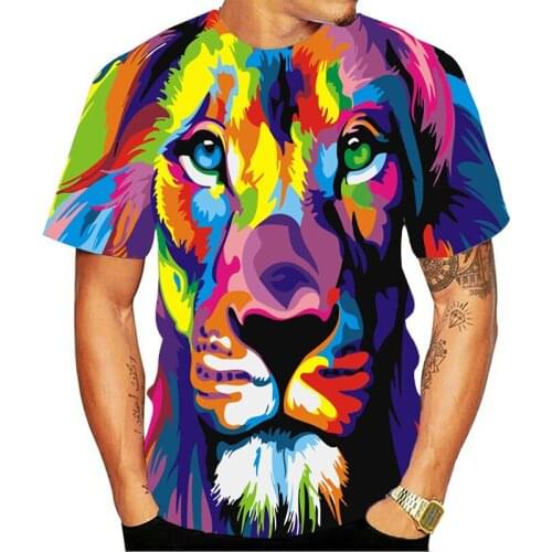 3D printed animal graphic T-shirts Cool and funny t shirts mens short-sleeved summer tops O-neck T shirts plus size t-shirts men