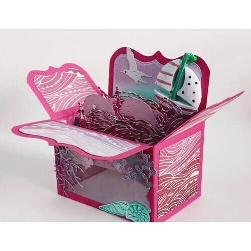 Gift Box Celebrate Metal Cutting Dies for Craft Dies Stencil Templates Scrapbooking Embossing Knife Blade Punch Card Dies Cut