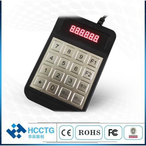 16 Keys RS232 Password ATM Kiosk Metal Pinpad for Automatic Fare Collection HCC-990D