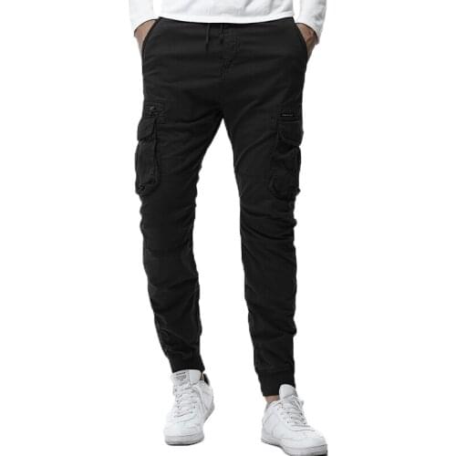 2020 Spring Harem Pants Men 100% Pure Cotton Drawstring Casual Trousers mens cargo pants Joggers Sweatpants Male Hip Hop Pants